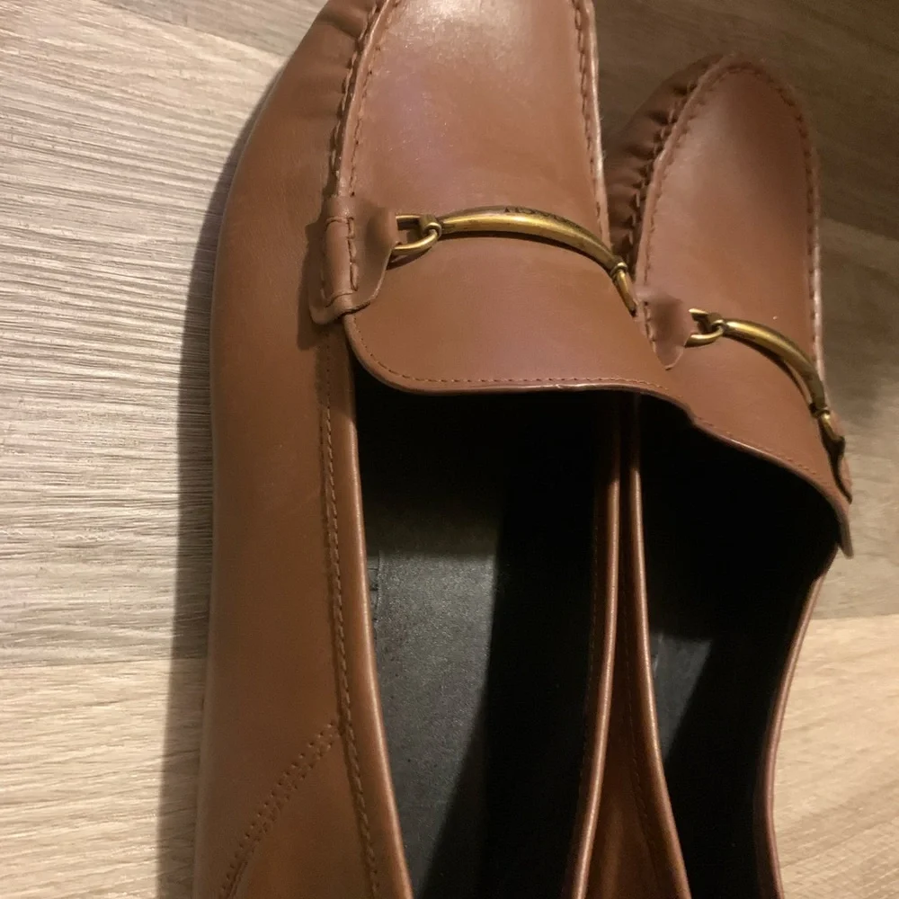 Coach Brown Leather Men's Loafers with Gold Hardware